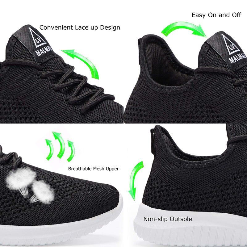 VAMJAM Men's Running Shoes Ultra Lightweight Breathable Walking Shoes Non Slip Athletic Fashion Sneakers Mesh Workout Casual Sports Shoes Black Size 9 - Image 4